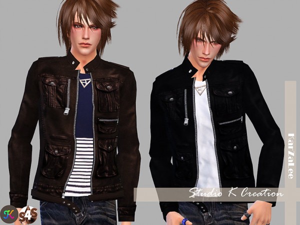 Studio K Creation: Giruto 19 - Leather Jacket • Sims 4 Downloads
