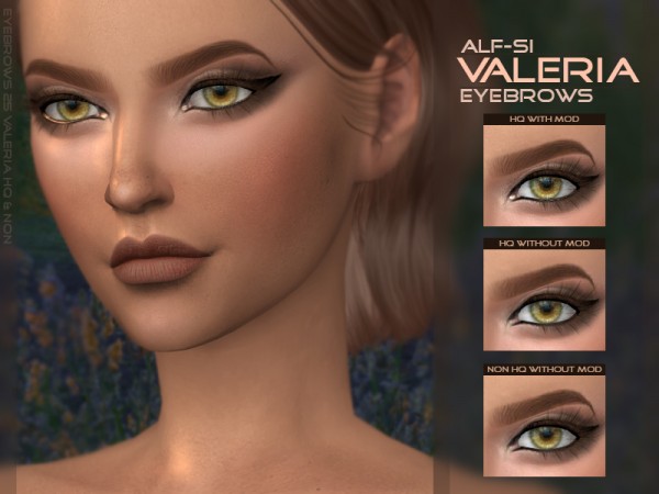  The Sims Resource: Valeria   Eyebrows HQ and Non HQ by Alf Si