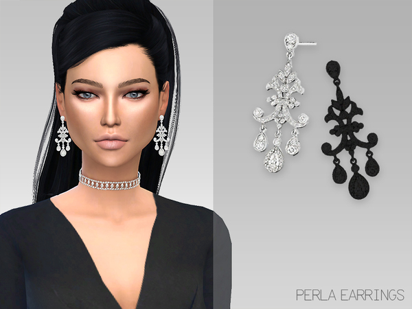  The Sims Resource: GrafitySims   Perla Earrings