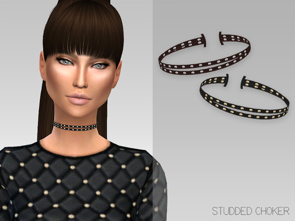  The Sims Resource: Studded Choker by Grafity Sims