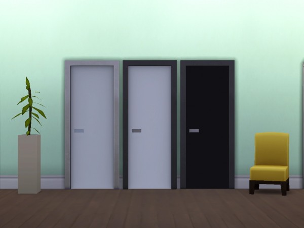  Mod The Sims: Modern White and Black Doors by simsessa