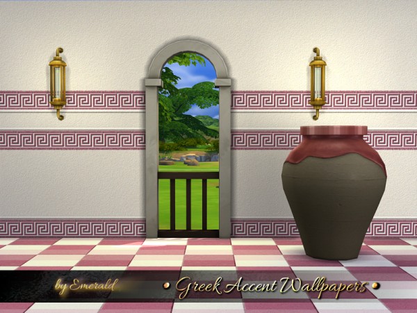  The Sims Resource: Greek Accent Wallpapers by emerald