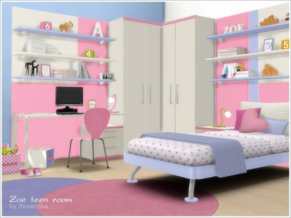  The Sims Resource: Zoe teen room furniture by Severinka