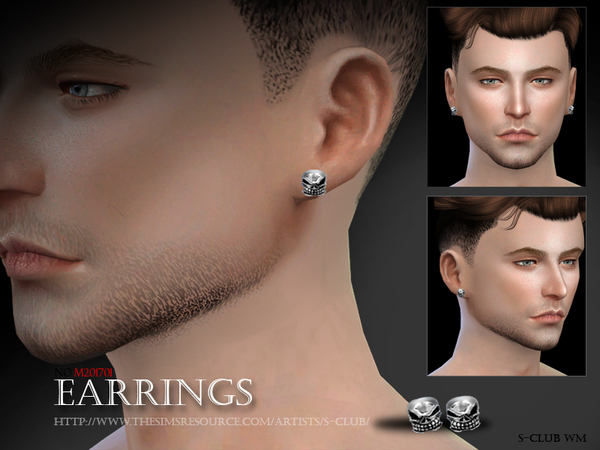  The Sims Resource: Earrings M 201701 by S club