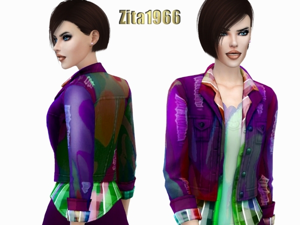  The Sims Resource: Artist Denim Jacket 2 by ZitaRossouw
