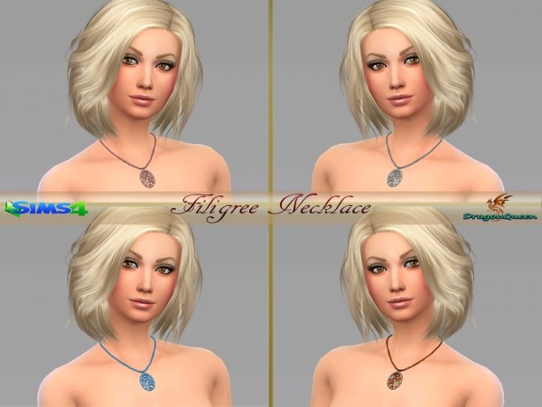 The Sims Resource: Filigree Necklace by DragonQueen