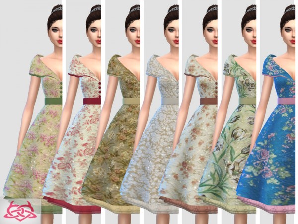  The Sims Resource: Paloma dress floral by Colores Urbanos
