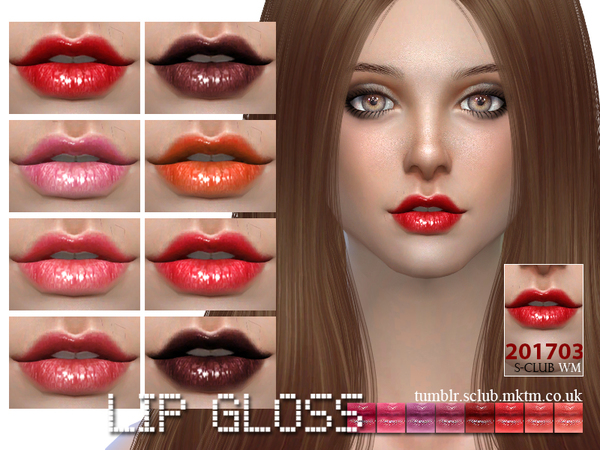  The Sims Resource: Lipgloss 201703 by S club