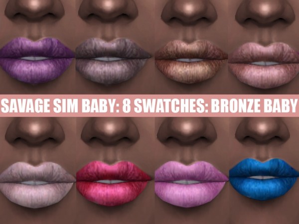  The Sims Resource: Bronze and Metallic Lipsticks by SavageSimBaby