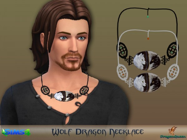  The Sims Resource: Wolf Dragon Necklace by DragonQueen