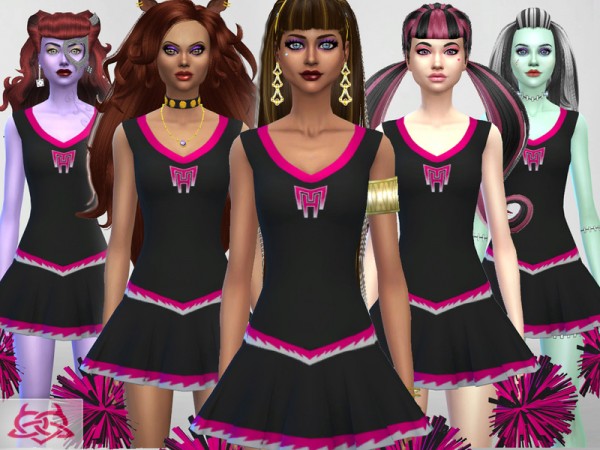  The Sims Resource: Monster High cheerleader Set by Colores Urbanos