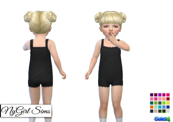  NY Girl Sims: Lace Trim Toddler Pajama Bodysuit