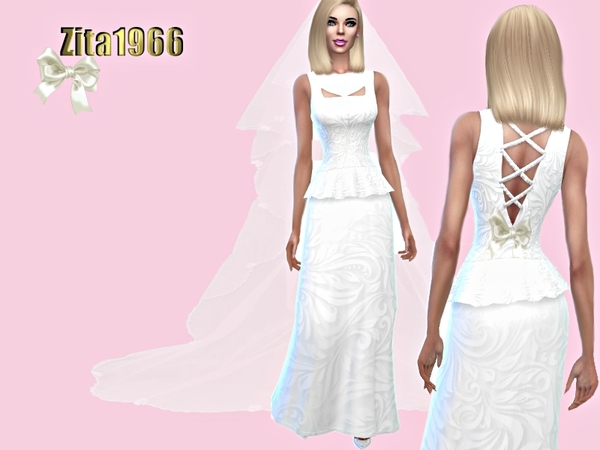  The Sims Resource: Wedding dress by ZitaRossouw