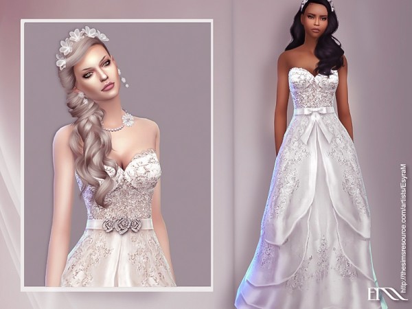 The Sims Resource: Vanya Wedding Dress by EsyraM • Sims 4 Downloads