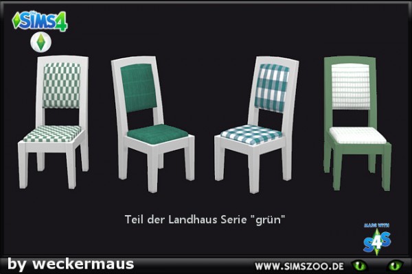  Blackys Sims 4 Zoo: Dining chair green by weckermaus
