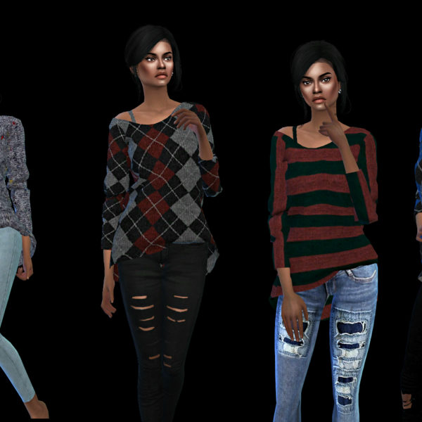  Leo 4 Sims: Off Shoulder Sweaters
