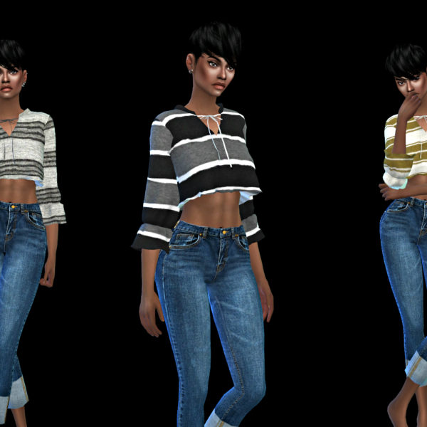  Leo 4 Sims: Embroidered Blouse