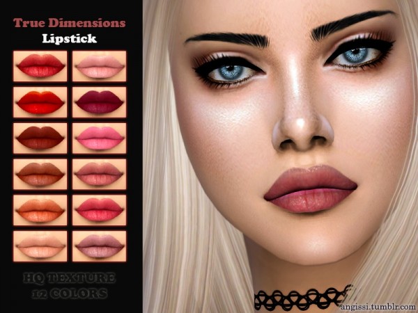  The Sims Resource: True Dimensions Lipstick by ANGISSI