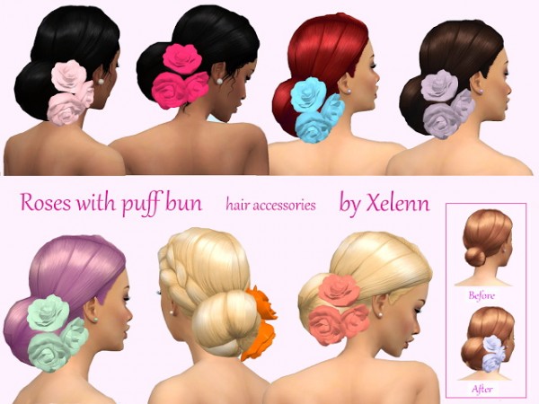  The Sims 4 Xelenn: Roses hair accessories