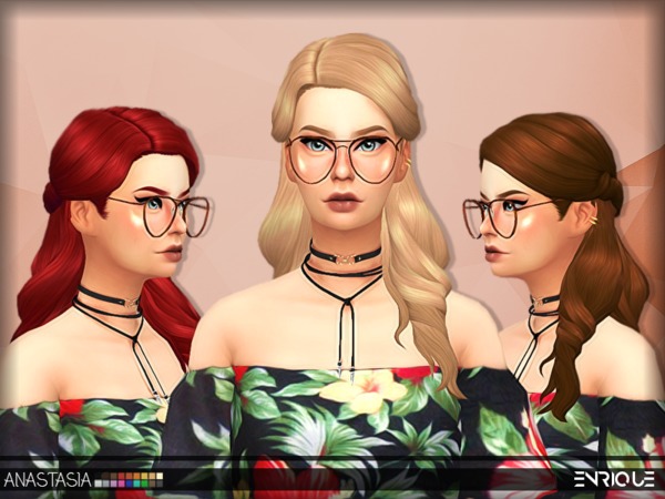  The Sims Resource: Enriques4 Anastasia Hair by Jruvv