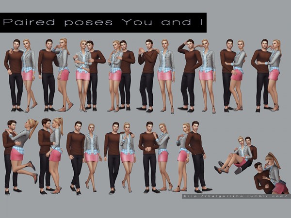  The Sims Resource: Paired poses You and I by HelgaTisha