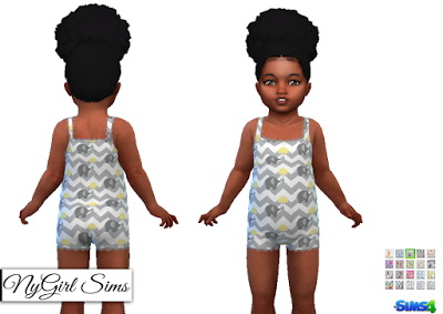  NY Girl Sims: Lace Trim Toddler Pajama Bodysuit Prints