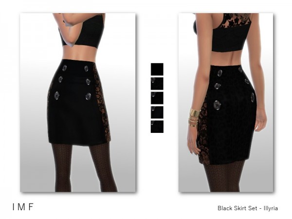  The Sims Resource: Black Skirt Set   Illyria by IzzieMcFire