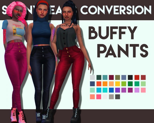  Simsworkshop: Buffy Leather Pants by Weepingsimmer
