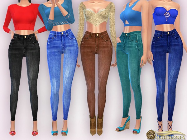  The Sims Resource: High Waisted Skinny Jeans by Harmonia