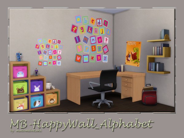  The Sims Resource: Happy Wall Alphabet by matomibotaki
