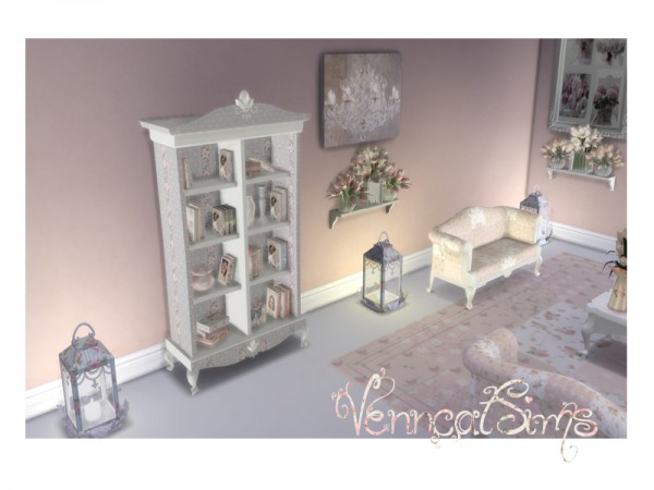  The Sims Resource: Shabby Chic Rustic Bookcase by Venncat