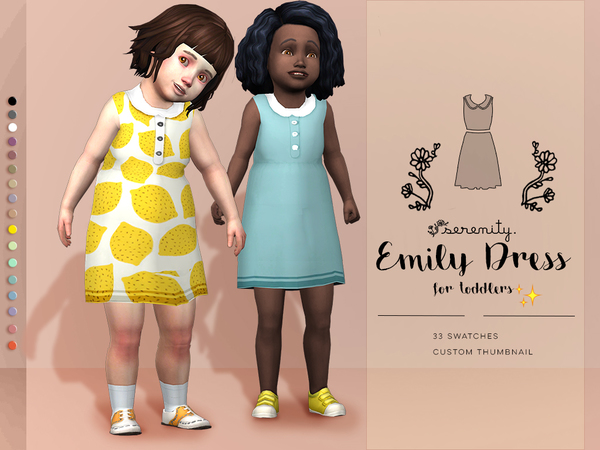 The Sims Resource Emily Dress For Toddlers By Serenity Cc • Sims 4