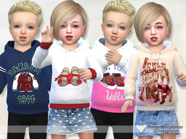  The Sims Resource: Toddler Hoodie Collection 03 by Pinkzombiecupcakes