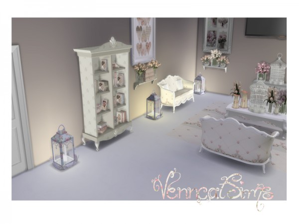  The Sims Resource: Shabby Chic Rustic Bookcase by Venncat