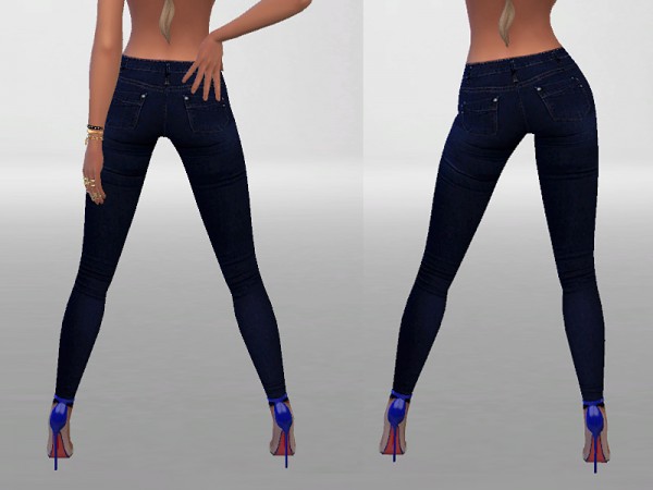  The Sims Resource: Dark Ripped Denim Jeans by Pinkzombiecupcakes
