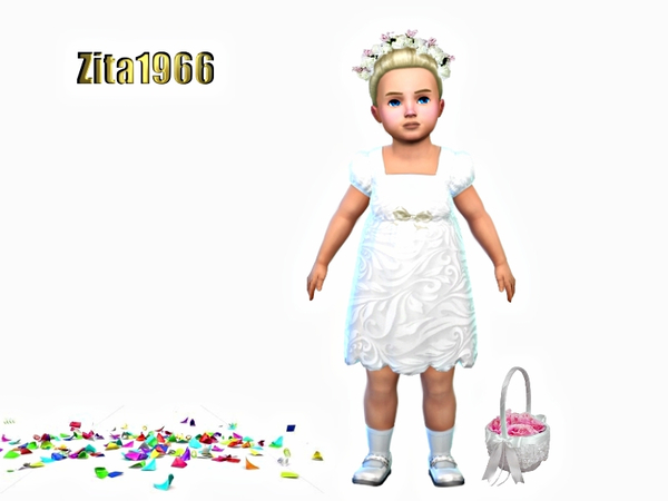  The Sims Resource: Toddler Flower girl dress by ZitaRossouw
