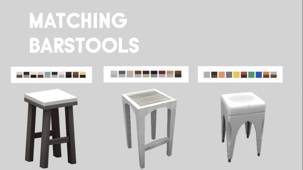  Mod The Sims: 3 Object Matching Barstools by MrMonty96