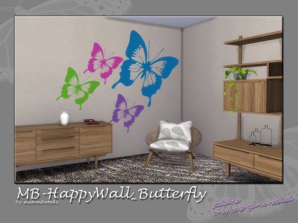  The Sims Resource: Happy Walls Butterfly by matomibotaki