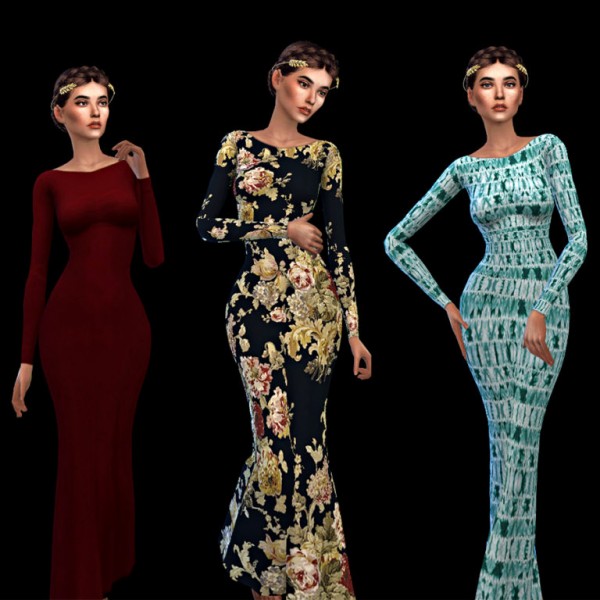  Leo 4 Sims: Backless Gown Dress
