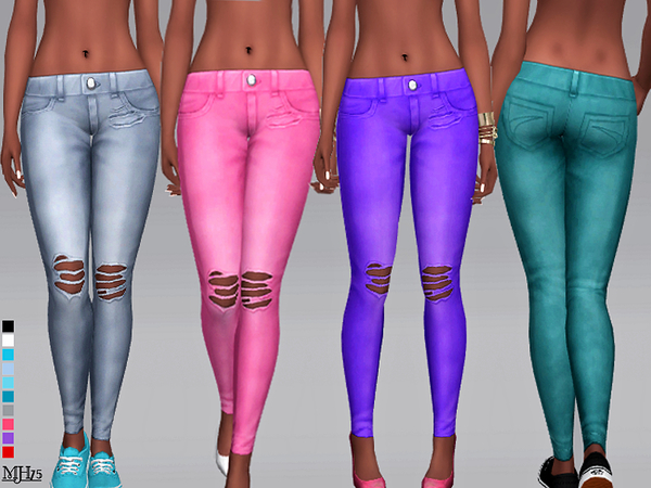  The Sims Resource: Simmer Ripped Jeans by Margeh 75