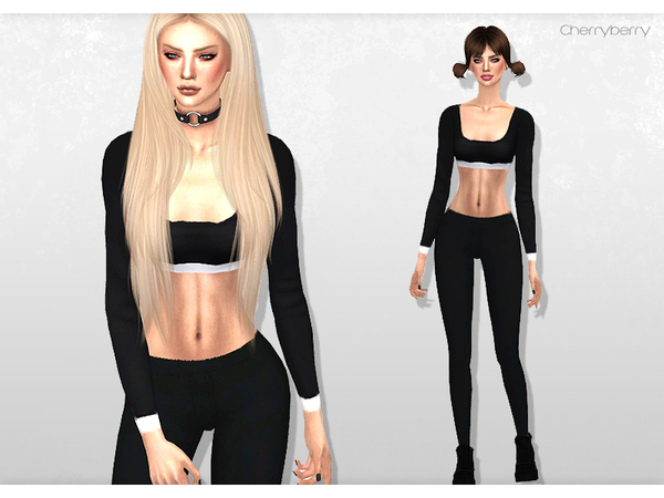  The Sims Resource: Allow me    Crop top by CherryBerrySim