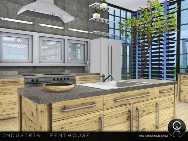  The Sims Resource: Industrial Penthouse by Pralinesims