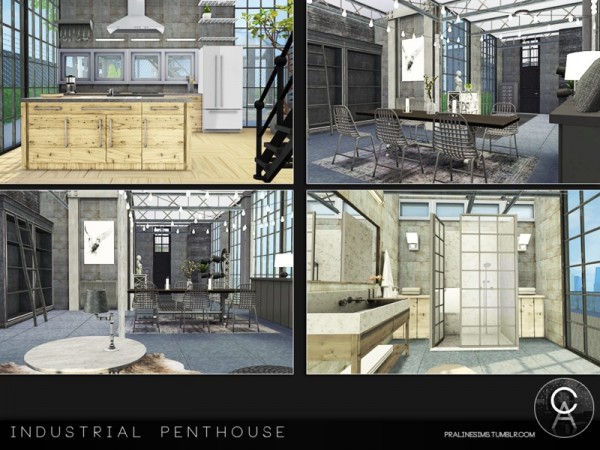  The Sims Resource: Industrial Penthouse by Pralinesims