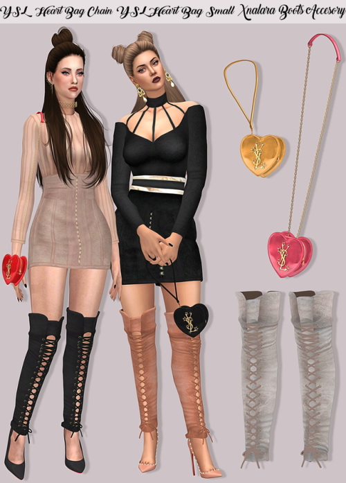  LumySims: Mila  Heart Bag Chain and boots