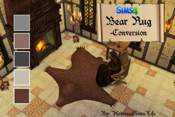  History Lovers Sims Blog: Bear rug conversion