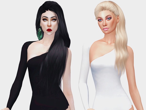  The Sims Resource: One Shoulder Bodysuit by itsleeloo