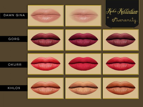  The Sims Resource: Koko Kollection Lipsticks by serenity cc