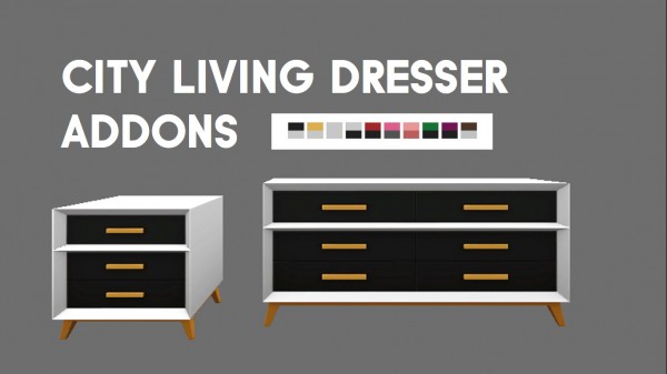 Mod The Sims: City Living Dresser Addons by MrMonty96