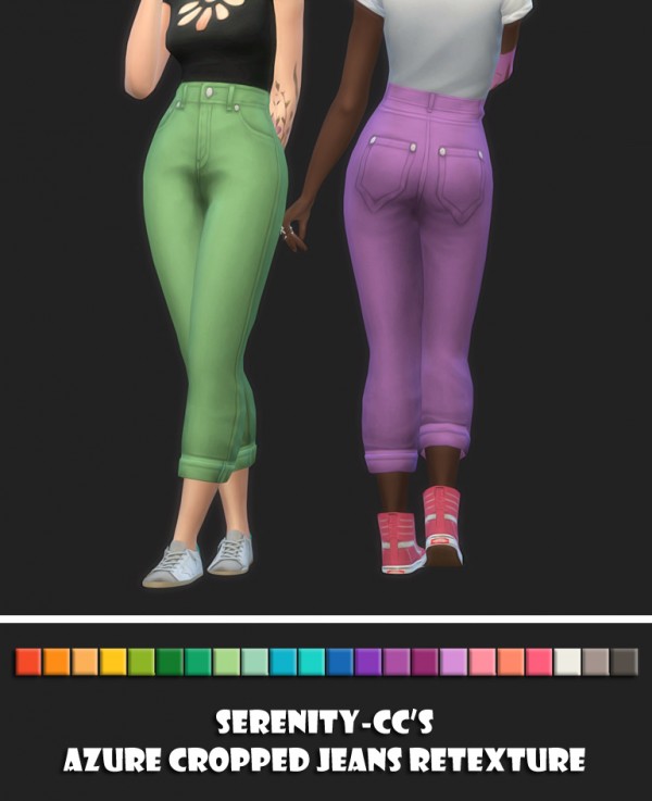  Simsworkshop: Serenitys Azure Cropped Jeans by maimouth