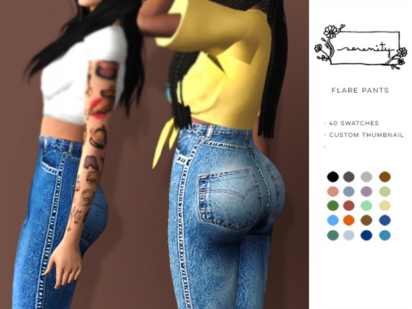  The Sims Resource: Flare Pants by serenity cc